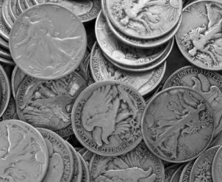 90 Silver Walking Liberty Half Dollars $53 Face Value Coin Silver Lot