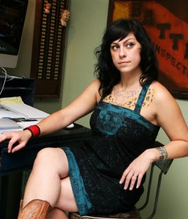 Sexy American Pickers Danielle Colby Cushman on Chair Refrigerator