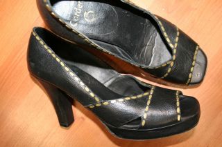  Cordero Colleen Black Peep Toe Pumps Heels Sandals Shoes 8 M