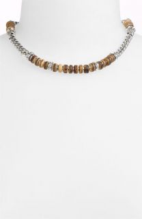 Givenchy Gobi Wood & Crystal Necklace