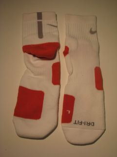 pair new nike basketball elite running dri fit socks white with