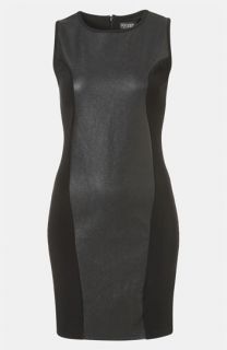 Topshop Faux Leather Body Con Dress