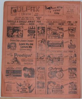 Colfax Movie Theatre 1955 1956 Advertising Flyer w Photographs