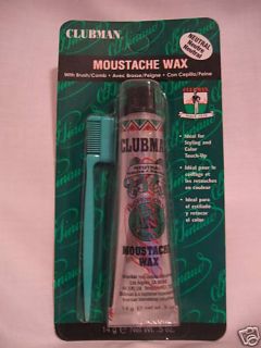 Clubman Mustache Wax with Brush Comb Neutral 5 Oz