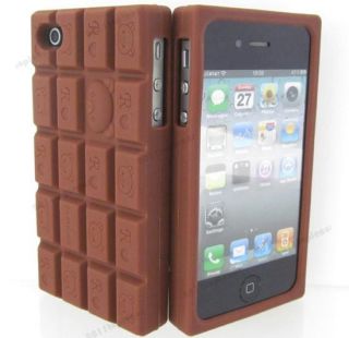 Coffee Chocolate Bar Silicone Rubber Soft Back Case Cover for iPhone 4