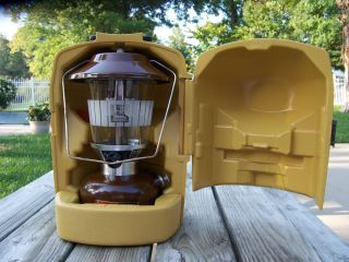 COLEMAN Model 275 Brown Lantern With Gold colored Carrying Case