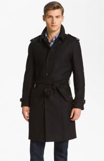 Burberry London Trim Fit Wool Blend Trench Coat