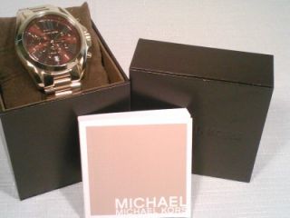 Michael Kors Bradshaw Gold Tone Brown Dial Womens Chrono Watch MK5502