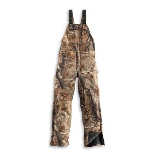 Carhartt R54 Replaced R43 Camo Bib Overall Quilt Lined Perfect with