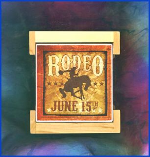 Western Lodge Decor Rodeo Bisque Fired Stone Coasters