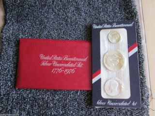  1976 SILVER BICENTENNIAL 3 Coin silver set 3 COIN SET 1 75 face value