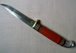 Vintage Western Boulder Colo Red Handled Bird Trout Knife