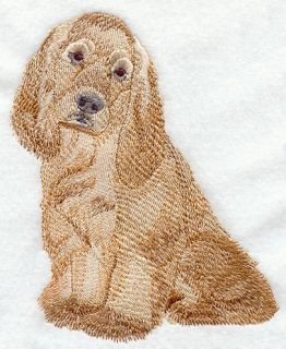 American Cocker Spaniel Dog Quilt Block Machine Embroidery Quilt Block