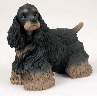 Cocker Spaniel Hand Painted Collectible Dog Figurine Statue Black