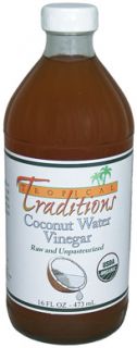organic raw coconut water vinegar 16 oz bottle from tropical