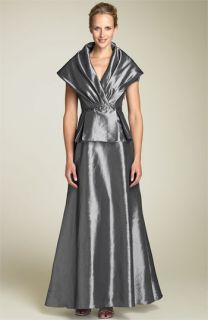 Cachet Faux Two Piece Gown with Portrait Collar