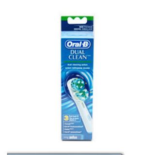 Oral B Dual Clean Brush Heads 3 Count New Factory SEALED Fast