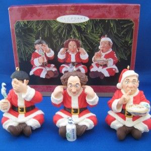 Hallmark Ornaments 1999 The Three Stooges as Santa Larry Moe and Curly