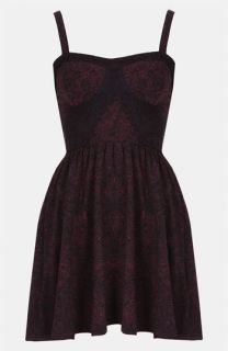 Topshop Lace Print Bustier Dress