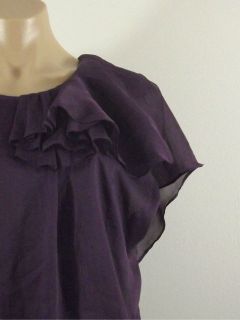 Collective Concepts Size Small Purple Tier Ruffle Design Shirt Blouse