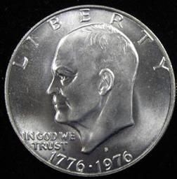 1976 S Silver Eisenhower Bicentennial Dollar BU 40 Silver Ike