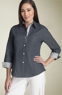 Foxcroft  Reverse Jacquard Dot Shirt