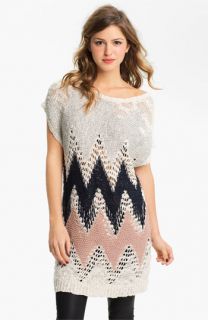 Love by Design Zigzag Crochet Tunic Sweater (Juniors)