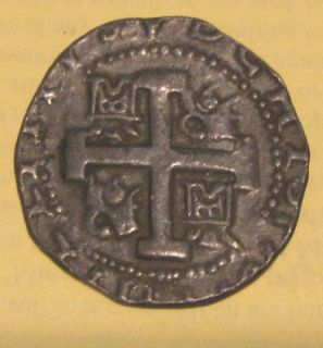 REX ANO 1736 Treasure Coin Colonia 8 Reales Mexico Spain Peru CROSS