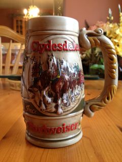 Budweiser Stein Clydesdale 1983 Holiday Collection Handcrafted