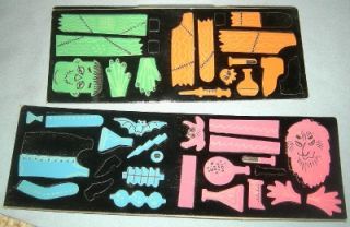 Vintage Colorforms Glow In The Dark Create a Monster Cartoon Kit
