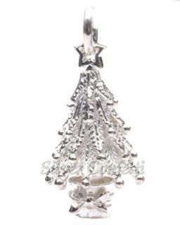 Sterling Silver Christmas Tree with Star Topper Charm