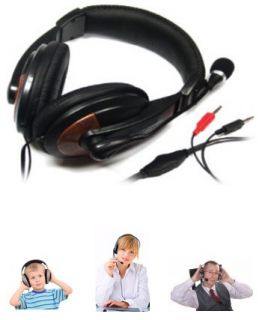 XXL Headset Kopfhörer Mikrofon PC VoIP Skype Gepolstert