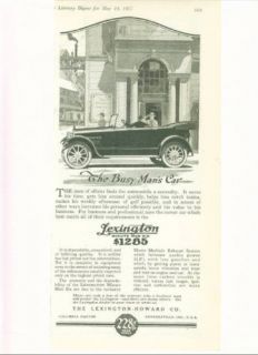 1917 Lexington Minute Man Six Auto Connersville in Ad
