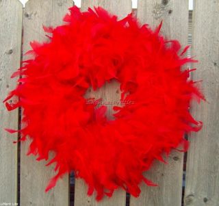 New Chic Red Feather 14 Door Wall Wreath Home Decor Christmas