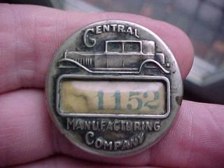   Central Manufacturing Company Employee Badge Connersville Indiana