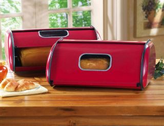 Red Apple Decor Bread Box Carbon Steel Breadbox Kitchen Organization