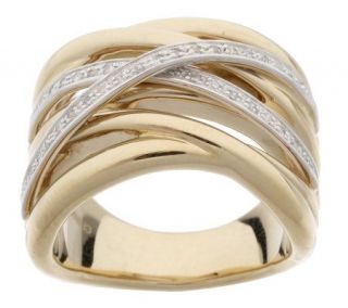 Bold Highway Design Ring with 1/10 ct tw Diamond 14K Gold —