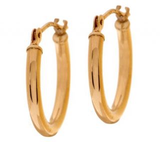 Polished Classic Round Hoop Earrings, 14K Gold —