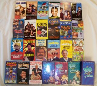Comedy Movies VHS Lot of 24 Robin Williams Jim Carrey Charlie Sheen