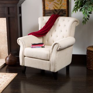 New Vintage Accent Linen Upholstered Comfort Club Chair