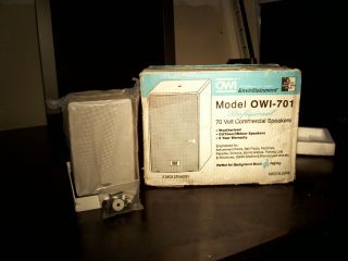 New in Box 2 OWI 701 Commercial Outdoor Indoor Speakers White