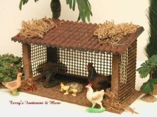 Village Wire Chicken Coop Nativity Use w 5 Fontanini