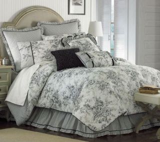 Home Reflections Floral Toile 4 Piece Queen Comforter Set —