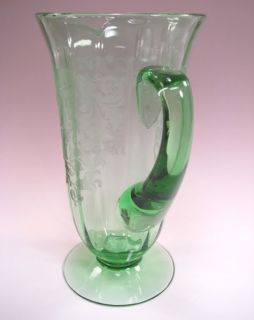 Vintage Fostoria Green Acanthus 5000 Footed Pitcher