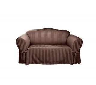 Sure Fit Satin Stripe Sofa Slipcover —