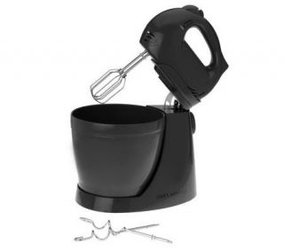CooksEssentials 5 Speed Hand Mixer w/ Dough Hooks, Stand & Bowl