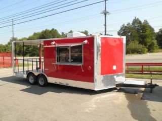 NEW 8.5 x 20 RED BBQ EVENT FOOD ENCLOSED CONCESSION TRAILER