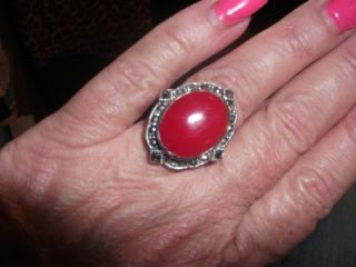 Beautiful Coral Ring in Sterling Silver for The Holidays