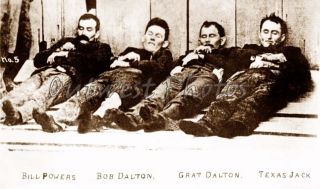 1892 Coffeyville Kansas KS 4 Dead Bodys of The Dalton Gang Robbery