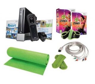 Nintendo Wii with Zumba Bundle, Fitness Mat &Component Cable